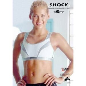 NWOT Shock Absorber White Medium Support Adjustable Bra Top Women's Size 36C